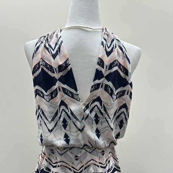 Parker Blue and Pink Halter Maxi Sundress - Picture 3 of 6